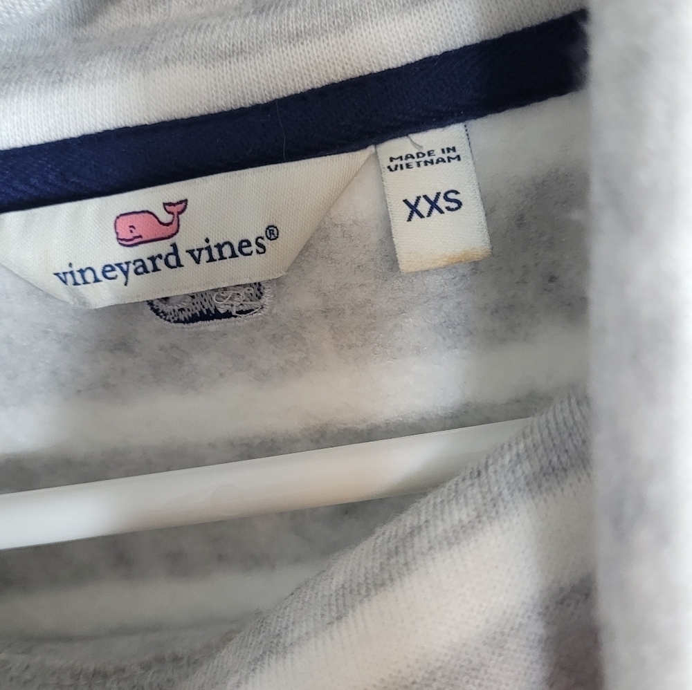 Vineyard Vines Funnel Cowl Neck Sweatshirt With Pockets Stripes Oversized XXS - Picture 4 of 6